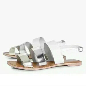 NEW NIB Boohoo Women's Annabel Multi Coloured Leather Flat Sz 9 US $30